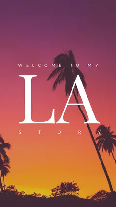 Pink, Yellow, Black and White Los Angeles Travel Ad Instagram Story Welcome Poster