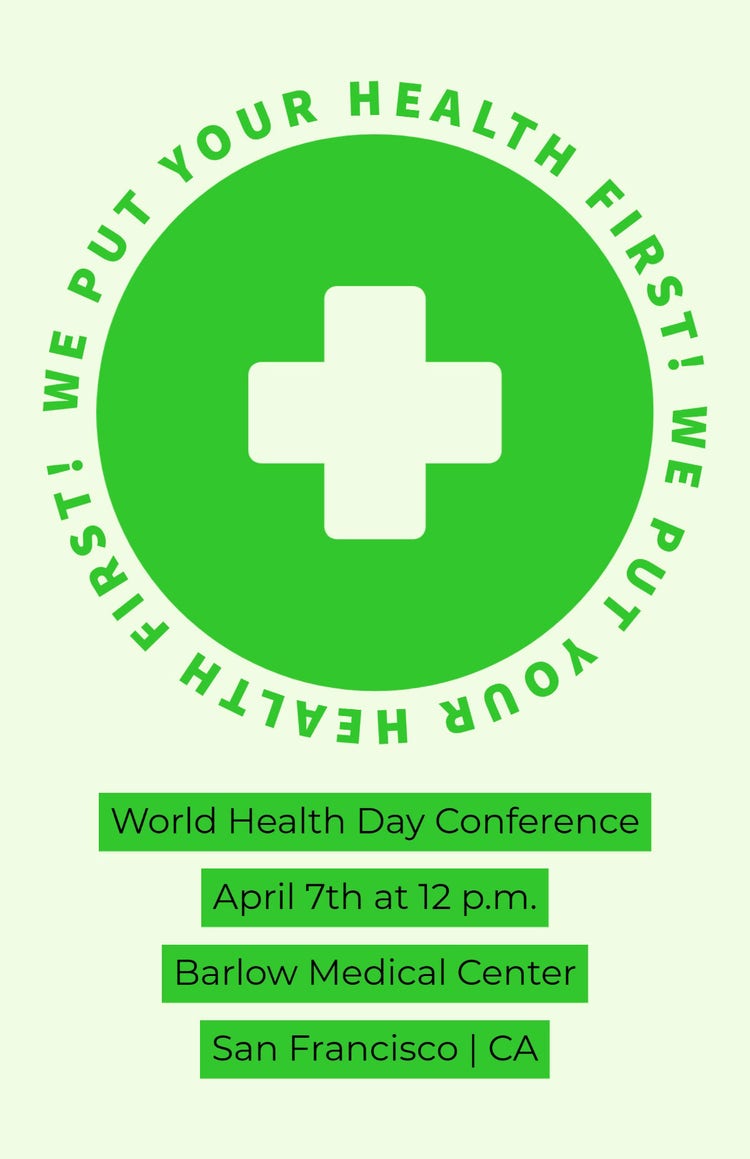 Green World Health Day Poster