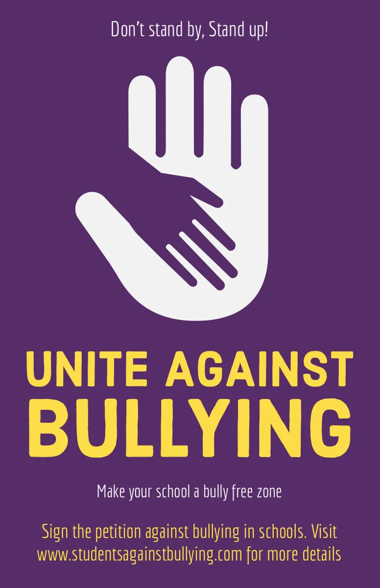 Purple and Yellow Anti Bullying Flyer