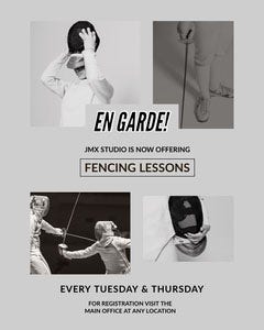 Black and Grey Fencing Lessons Social Post Gym