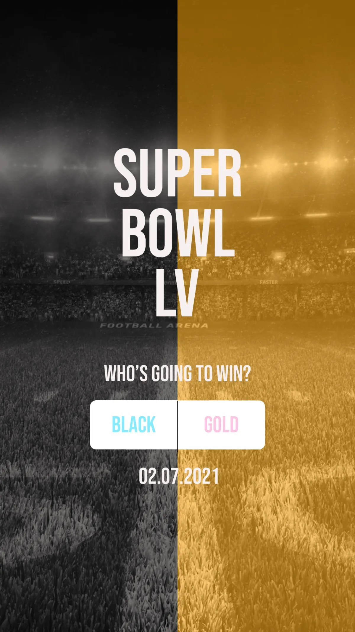 Black Gold Super Bowl Prediction Instagram Story