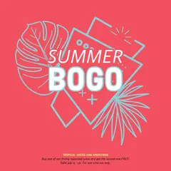 Red and Blue Summer Drink Restaurant Square Instagram Ad Bogo