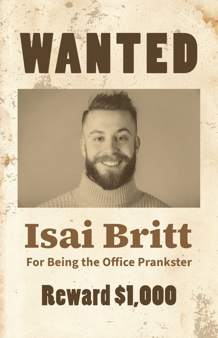 Brown Antique Wanted Joke Poster