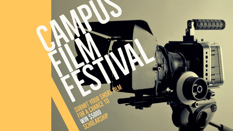 Yellow and Grey Campus Film Festival Twitter Banner