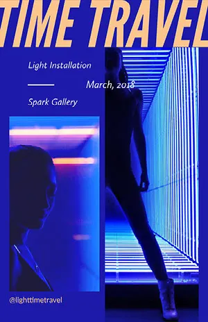 Blue Neon Futuristic Art Installation Poster Arts Poster