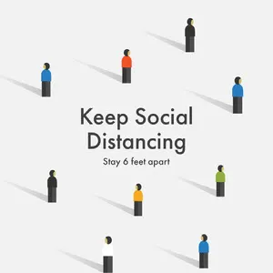Illustrated Social Distancing Instagram Portrait Graphic Social Distance 