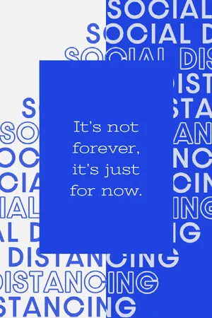 Blue and White Social Distancing Positive Saying Pinterest  Social Distance 