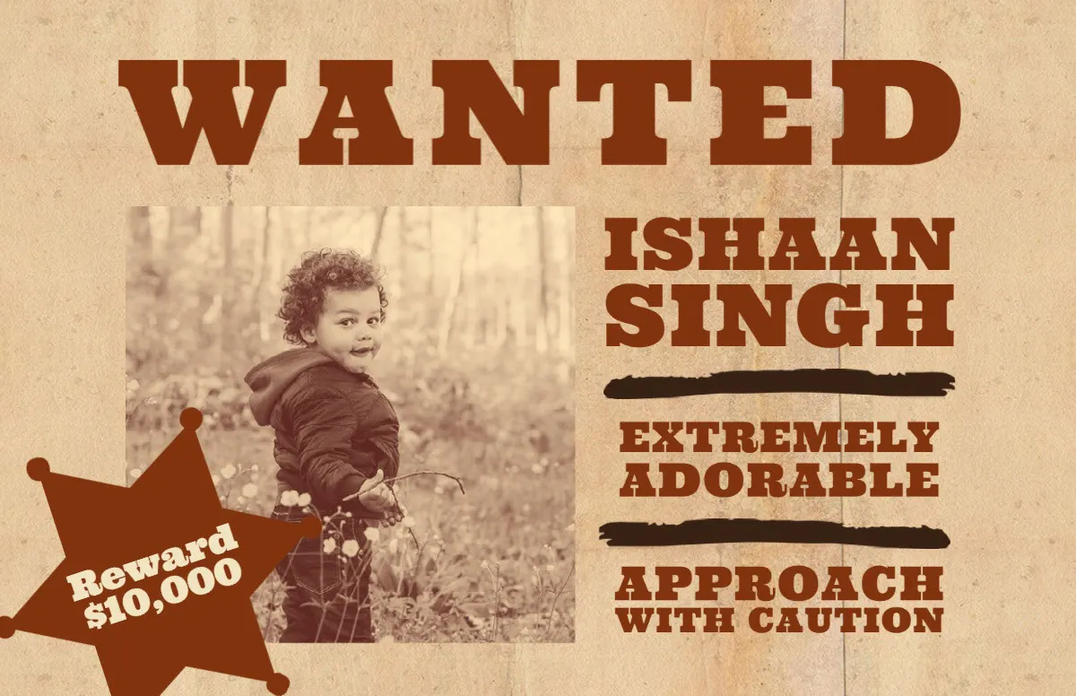 Brown & Red Aged Wanted Poster