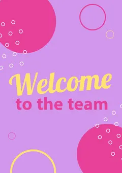 Purple, Pink and Yellow Welcome Card Welcome Poster