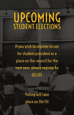 Orange and Gray Student President Elections Flyer Election