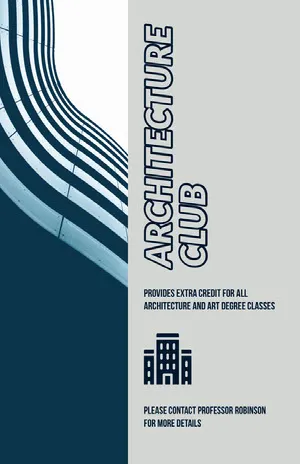 Grey and Blue Architecture Club Flyer Arts Poster