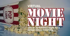 Red and Yellow Popcorn Movie Night Facebook Post Movie Night Flyer