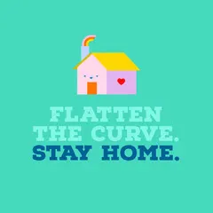Turquoise Illustrated Stay Home Coronavirus Instagram Square