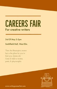 Brown and Yellow Career Fair Job Flyer Career Poster