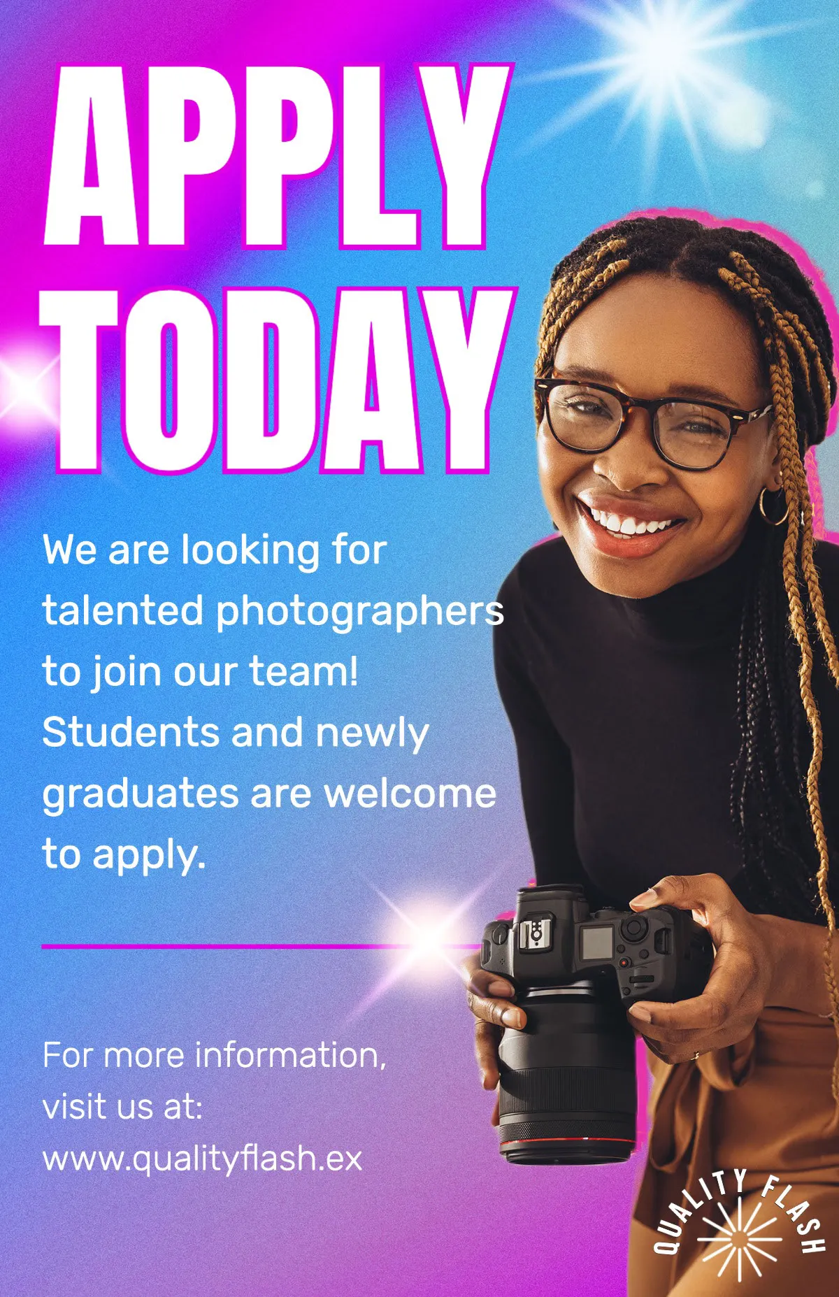 Purple and Blue Gradient Job Poster