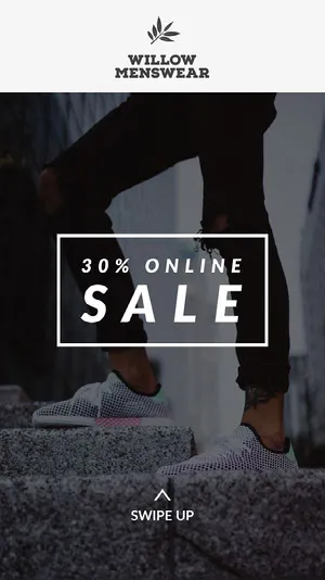 Menswear Sale Instagram Story Ad with Legs Images for Instagram Shop