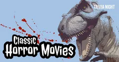 Blue, Red and White Horror Trivia Night Facebook Banner Movie Night Flyer