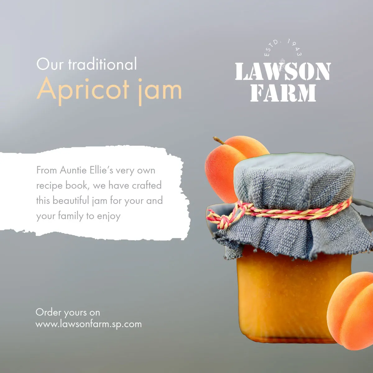 Grey And Orange Farm Apricot Jam Instagram Square