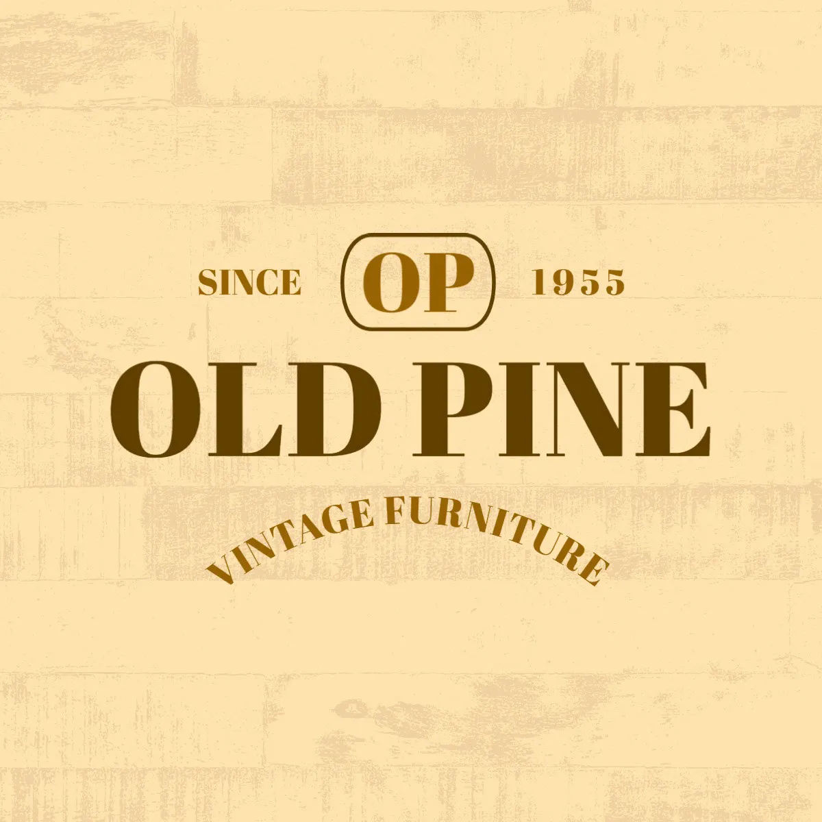 Cream And Brown Old Pine Logo