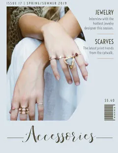 Blue With Rings Magazine Cover Jewelry