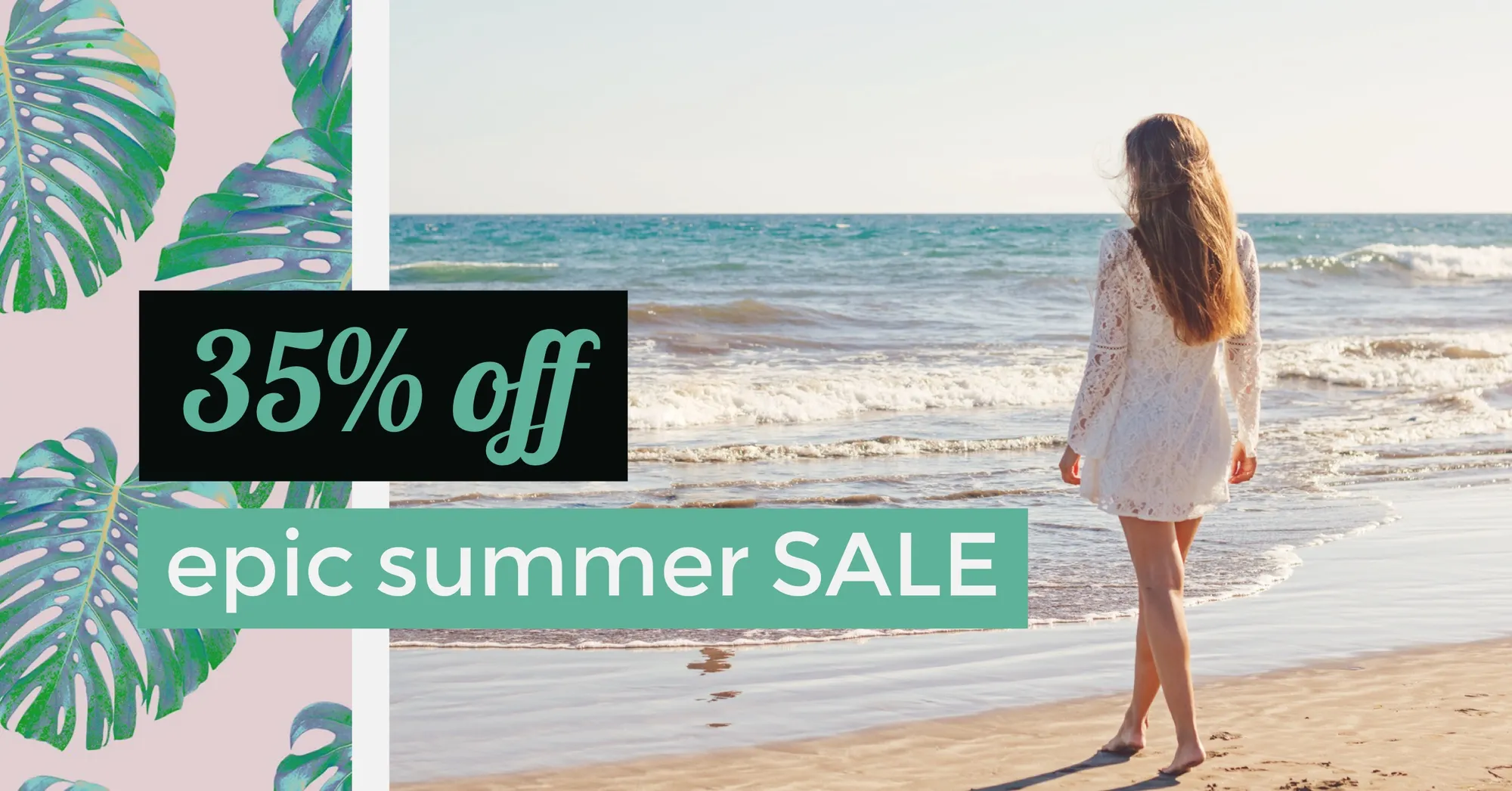 Green and Blue Toned Summer Sale Banner