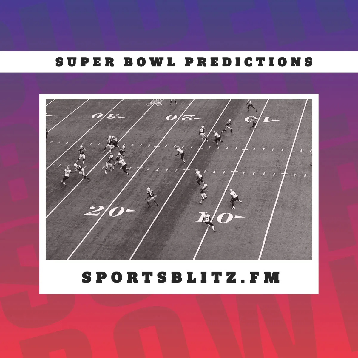 Red, Purple & White Super Bowl Predictions Instagram Square