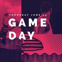 Red and White Game Day Instagram Graphic Basketball