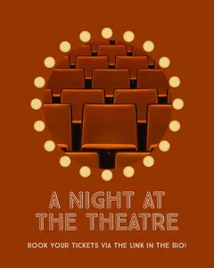 Brown Theater Night Event Instagram Portrait with Seats Movie Night Flyer