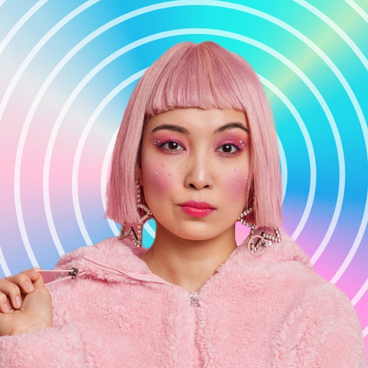 Pink & White Rainbow Spiral Youtube Icon