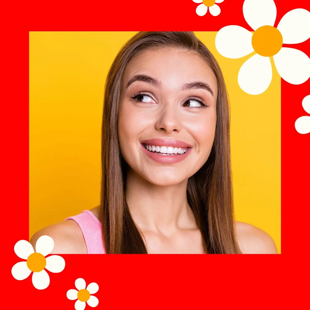 red floral profile picture