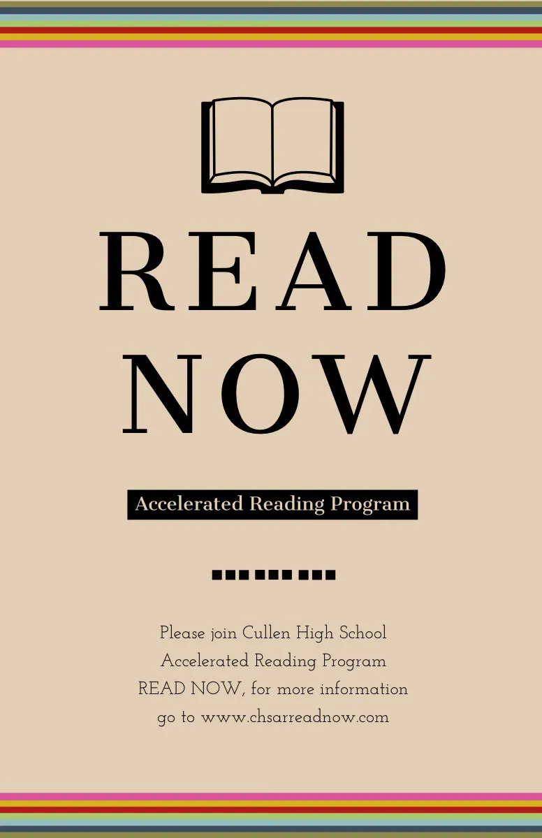 Beige Accelerated Reading Program School Event Flyer