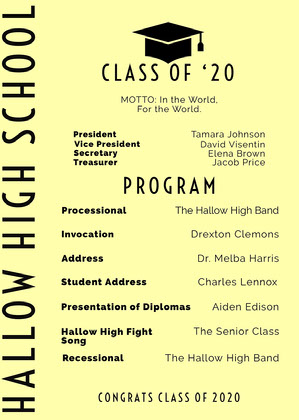 high school graduation program cover