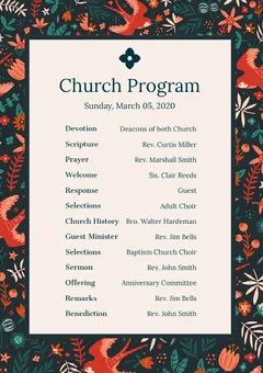 Floral Sunday Church Program Flyer Church