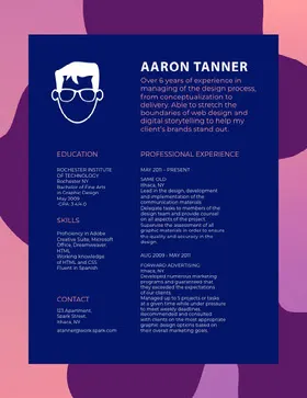 Blue and Violet Professional Resume Creative Resume