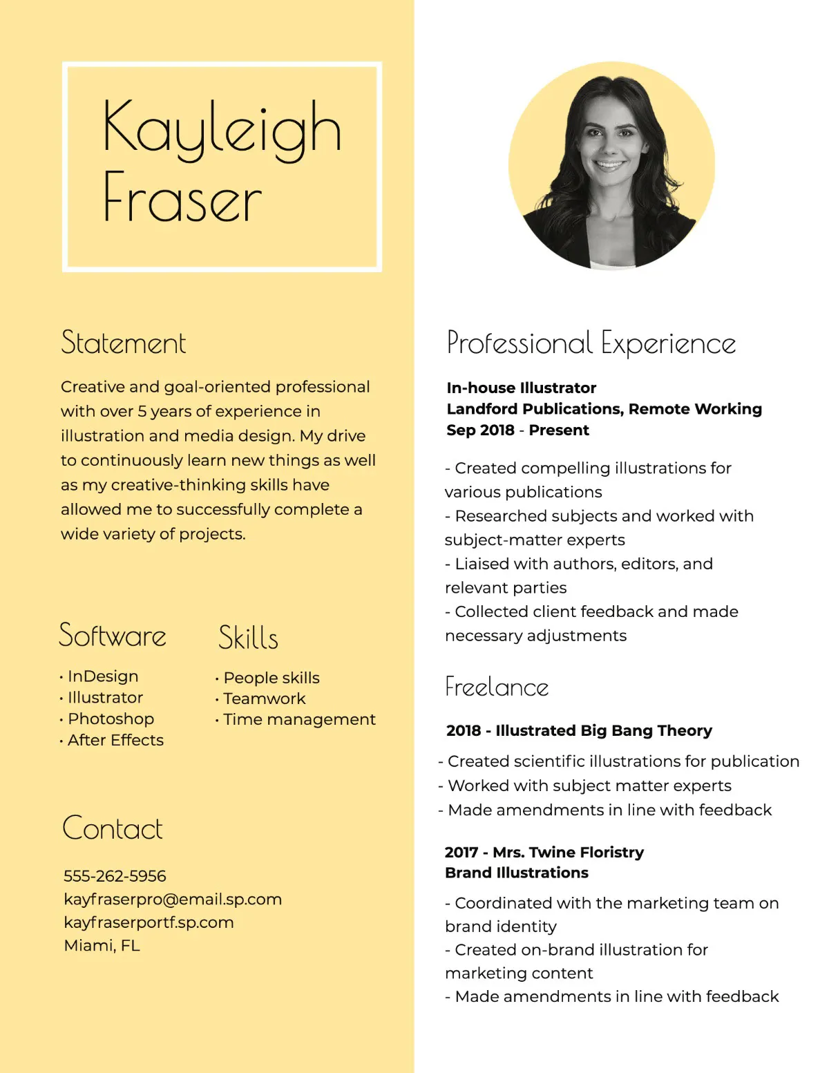 Yellow & Black Minimal Professional Resume