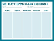 Blue Weekly Class School Schedule Class Schedule