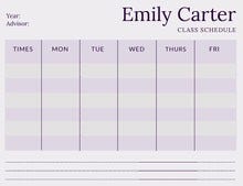 Pink Weekly Class School Schedule Class Schedule