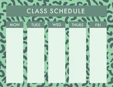 Green Weekly School Class Schedule Class Schedule