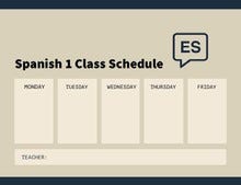 Beige and Black Empty Schedule Class Schedule