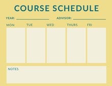 Yellow Weekly Class School Schedule Class Schedule