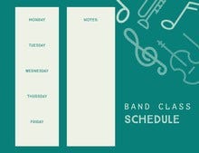 White and Green Empty Schedule Class Schedule