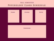 Pink and Claret Empty Schedule Class Schedule