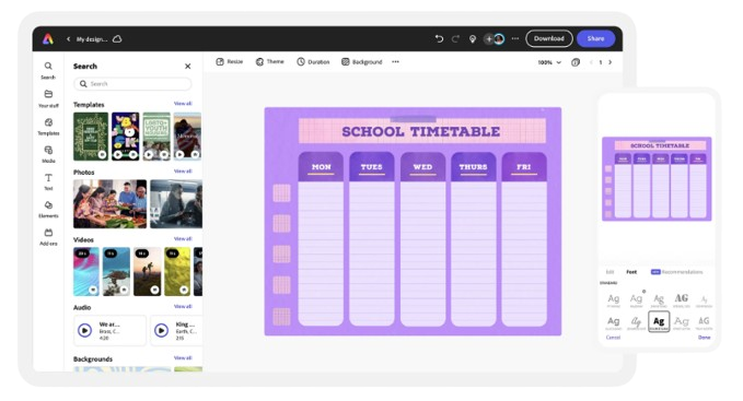 Free Online Customizable Class Schedule Maker | Adobe Express