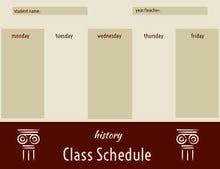 Beige and Brown Weekly History Class School Schedule Class Schedule