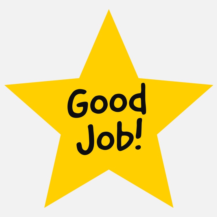 yellow good job star sticker