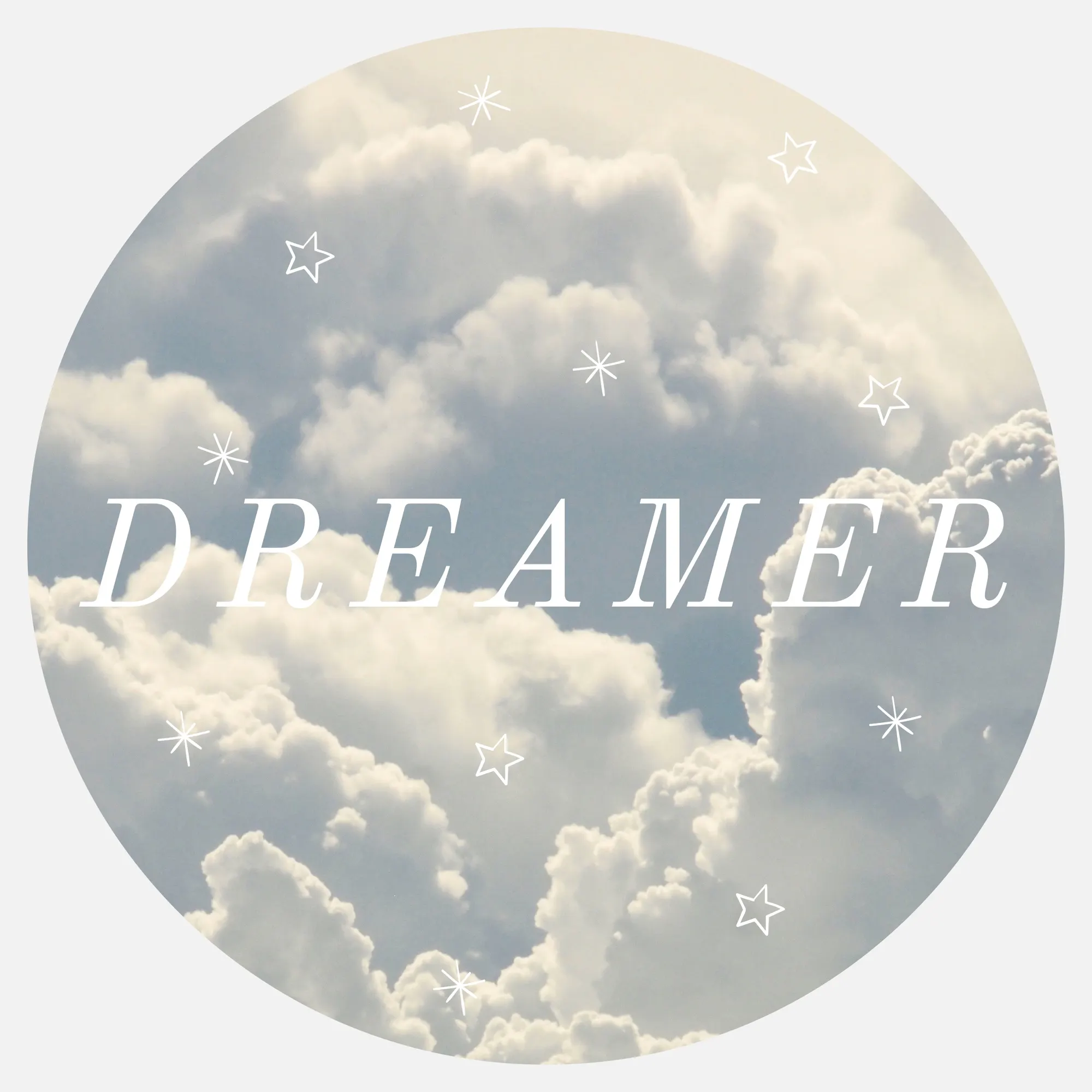 blue dreamer circular sticker 