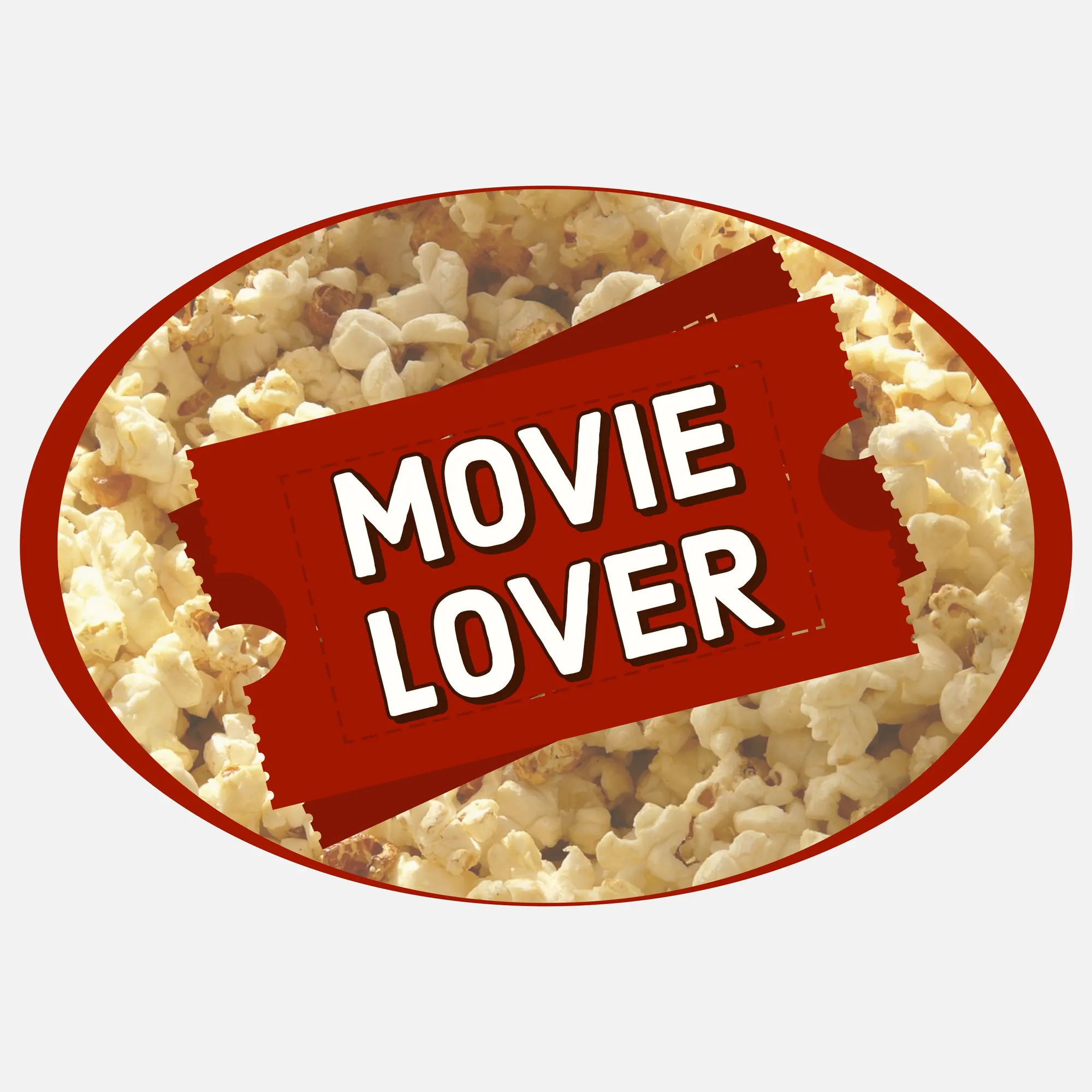 oval movie lover sticker
