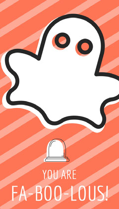 Orange Striped Ghost Pun and Gravestone Halloween Party Gift Tag Halloween Gift Tag