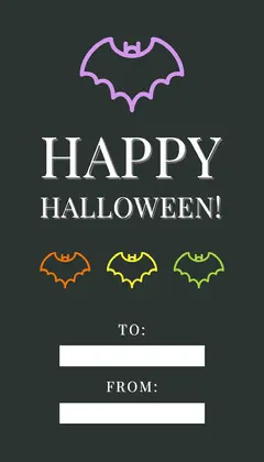 Black Halloween Bat House Party Gift Tag Halloween Gift Tag