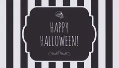 Black and White Stripes and Skull Halloween Party Gift Tag Halloween Gift Tag